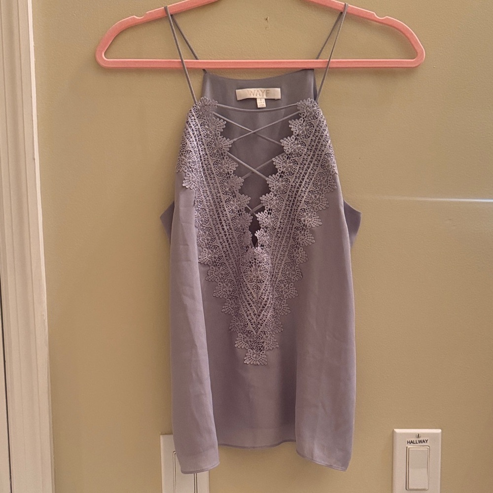 Wayf Lavender Lace Camisole Top